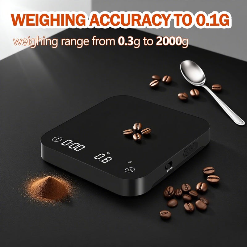 Styuanmmy Mini Coffee Scale with Timer Automatic, 0.1g/2000g Rechargeable Precision Espresso Scale - Image 4
